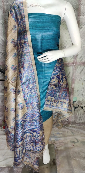 💯% BHAGALPURI PURE TUSSUR GHICHA SILK SUIT  uploaded by S.N.COLLECTIONS  on 7/9/2023