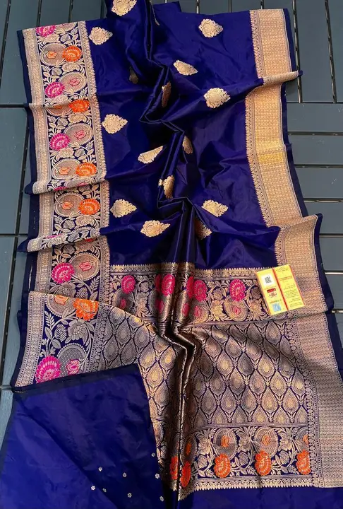 Pure katan handloom banarasi silk sarees with mina work  uploaded by Zeya Textiles on 7/9/2023