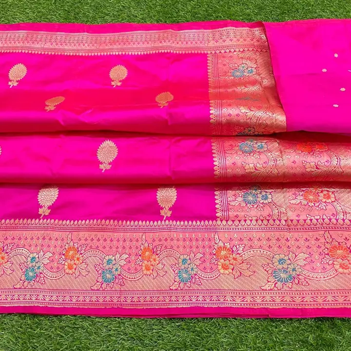 Pure katan handloom banarasi silk sarees with mina work  uploaded by Zeya Textiles on 7/9/2023
