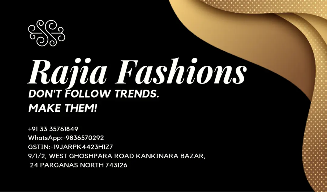 Visiting card store images of Rajia Fashions