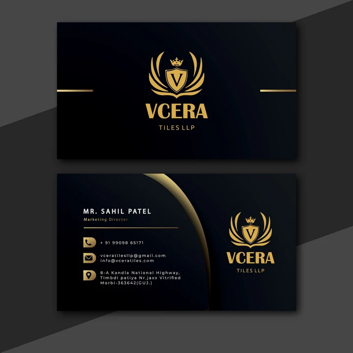 Visiting card store images of Vcera tiles LLP