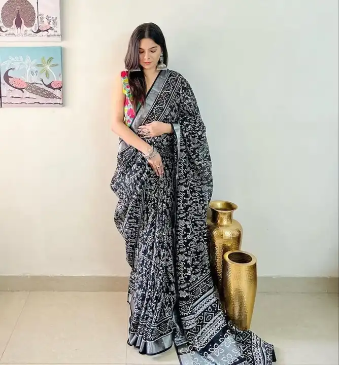 Linen saree uploaded by DHANLAXMI Fashion on 7/10/2023