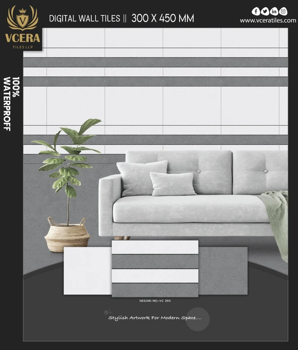 12x18 DIGITAL WALL TILES uploaded by Vcera tiles LLP on 7/10/2023