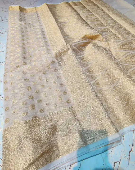 🌿🌿🌿🌿🌿🌿🌿🌿🌿 *Banarasi fancy semi Georgette saree* Fabric Soft dybal semi Georgette Dubbe uploaded by Feyazi art silk saree on 7/10/2023
