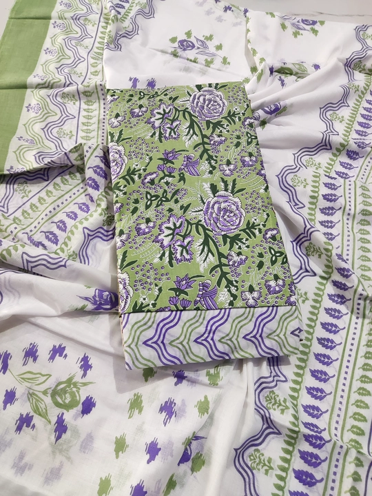 Kalamkari cotton dupatta suit  uploaded by B Prints The Factory Outlet on 7/10/2023