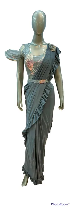 Ready to wear Saree with imported sea blouse and belt  uploaded by business on 7/10/2023