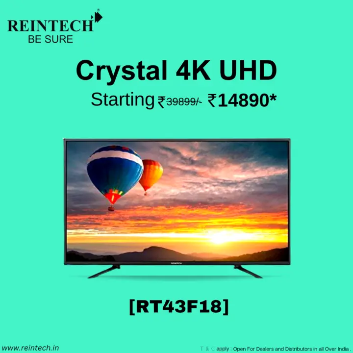 Reintech Crystal 4k UHD LED TV  uploaded by Reintech Electronics Pvt Ltd. on 7/10/2023