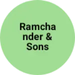 Business logo of Ramchander & sons