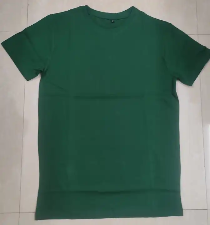 Bottle green round neck 170 gsm bio wash tshirt uploaded by business on 7/10/2023