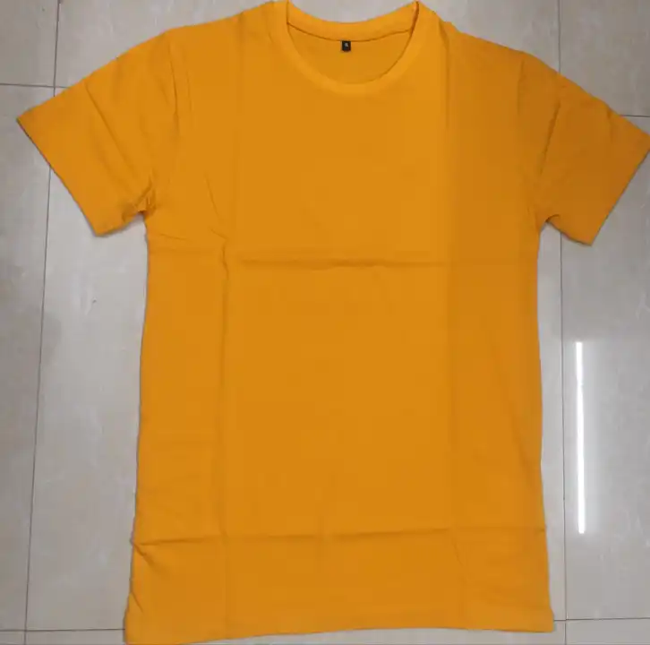 Golden yellow round neck 170 gsm bio wash tshirt uploaded by business on 7/10/2023