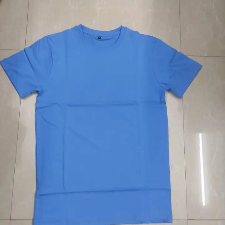 Light blue round neck 170 gsm bio wash tshirt uploaded by business on 7/10/2023