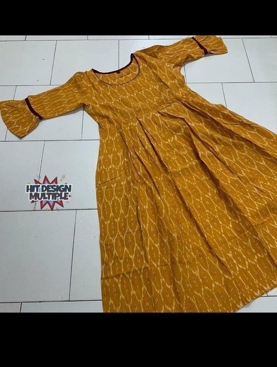 Post image *New launching summer special ikkat gown*

*New 14 color*
Very Beautiful cotton ikkat printing 

Size :- M l Xl xxl 
Length:- 48

*Price:- 599*

*SHIPPING CHARGE*

GUJARAT:50 RS
OTHER     :70 Rs