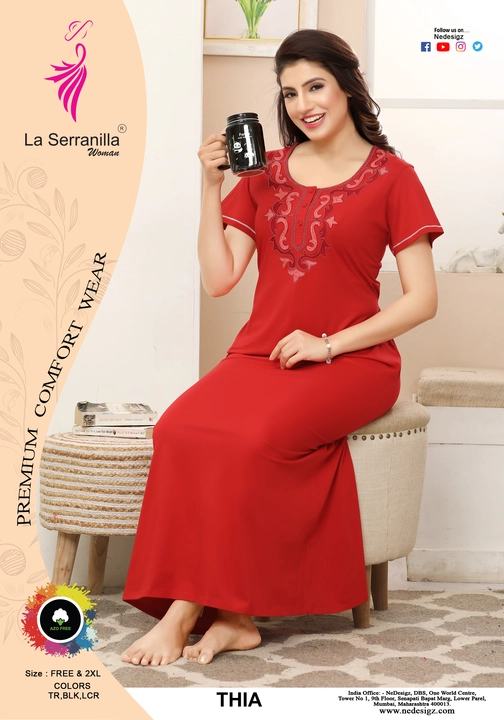 La Serranilla ® Premium Cotton Hosiery Embroidery Nighties with AzoFree  uploaded by NeDesigz on 7/10/2023