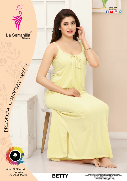 La Serranilla ® Premium Cotton Hosiery AzoFree Nighties without Laces  uploaded by NeDesigz on 7/10/2023