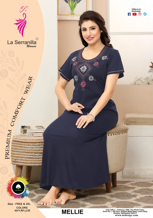 La Serranilla ® Premium Cotton Hosiery Multi Color Embroidery Nighties with AzoFree  uploaded by business on 7/10/2023