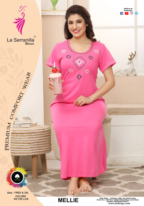 La Serranilla ® Premium Cotton Hosiery Multi Color Embroidery Nighties with AzoFree  uploaded by NeDesigz on 7/10/2023