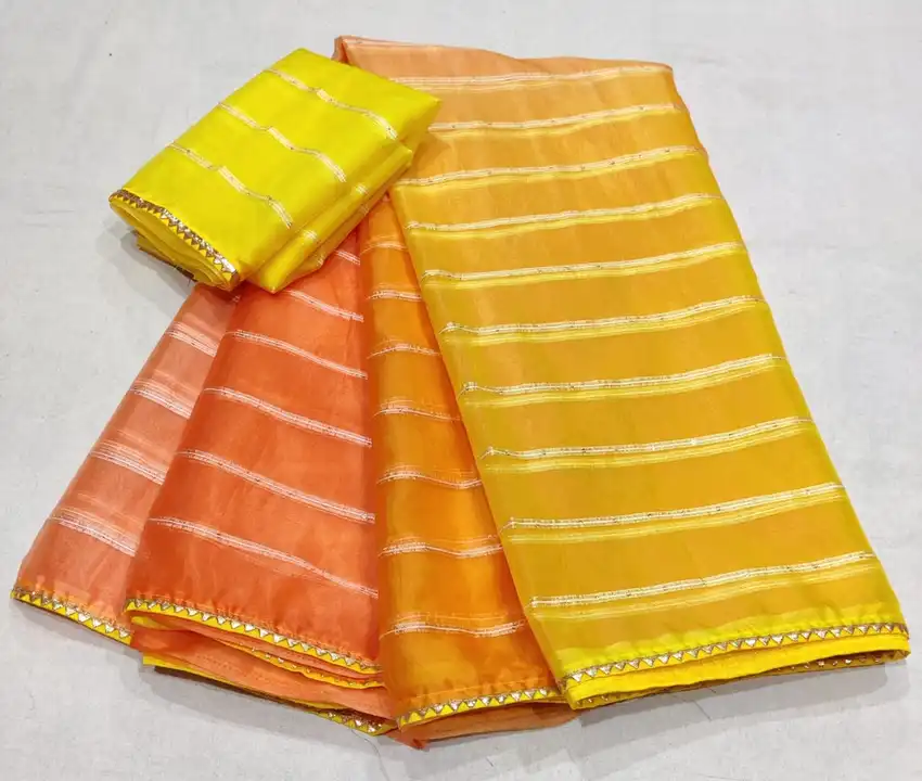 *🛒 keep shopping with us🛒*

😍 *Orgenja Fabric Saree*🥻
😍 Elegance sikvensh  work with  full work uploaded by Gotapatti manufacturer on 7/11/2023