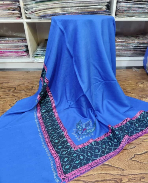 Double shaded semi pashmina shawls with hand work  uploaded by Cashmere fabrics on 7/11/2023