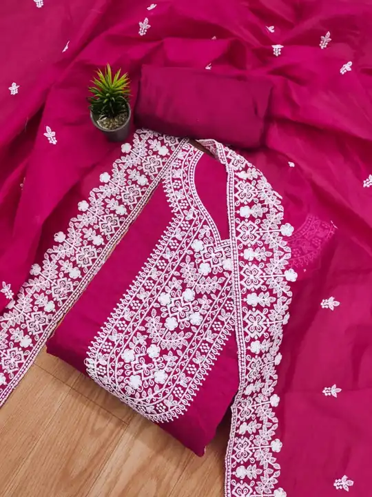 Fabric Details: 

Top Fabric :- *CHANDERI SILK WITH MULTI WORK*


BOTTOM + INNER  Fabric :-  *SANTOO uploaded by Style's fashion on 7/11/2023