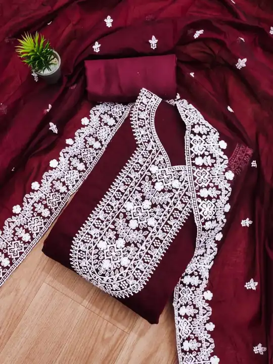 Fabric Details: 

Top Fabric :- *CHANDERI SILK WITH MULTI WORK*


BOTTOM + INNER  Fabric :-  *SANTOO uploaded by Style's fashion on 7/11/2023