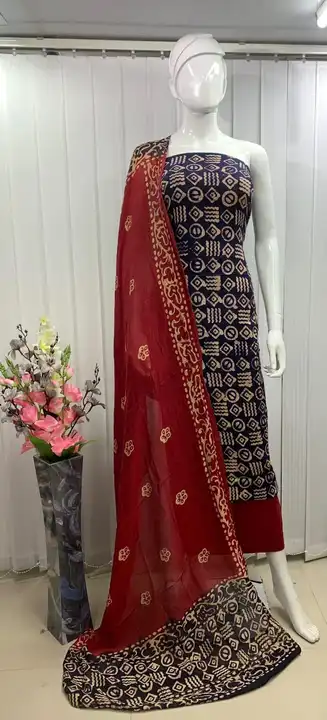Batik cotton  uploaded by Bandhej dress material on 7/11/2023