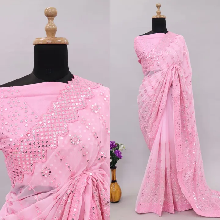 Viscose embroidery saree uploaded by Varun prints on 7/11/2023