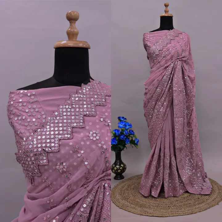 Viscose embroidery saree uploaded by Varun prints on 7/11/2023