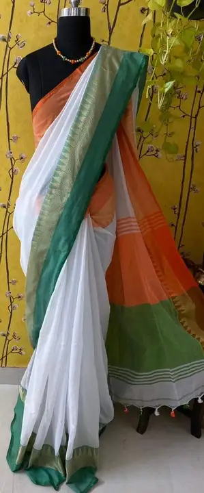 15 agust special saree pure cotton uploaded by business on 7/11/2023