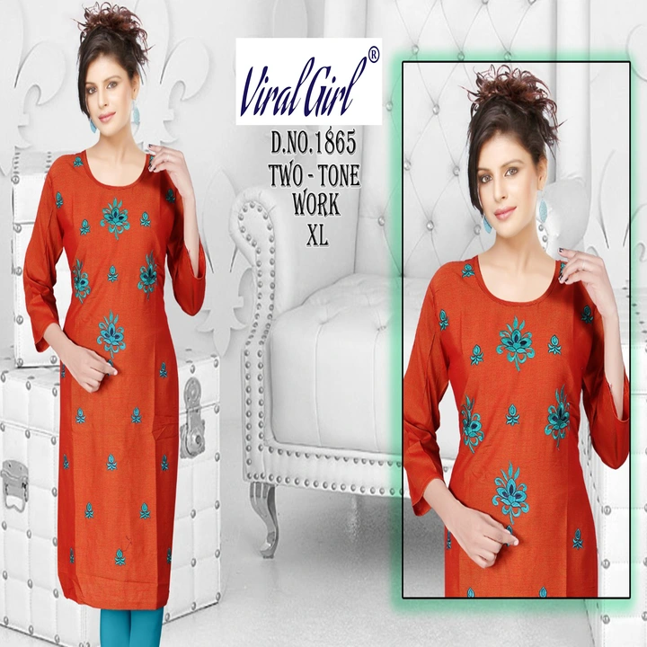 Post image Hey! Checkout my new product called
Two tone work kurti .