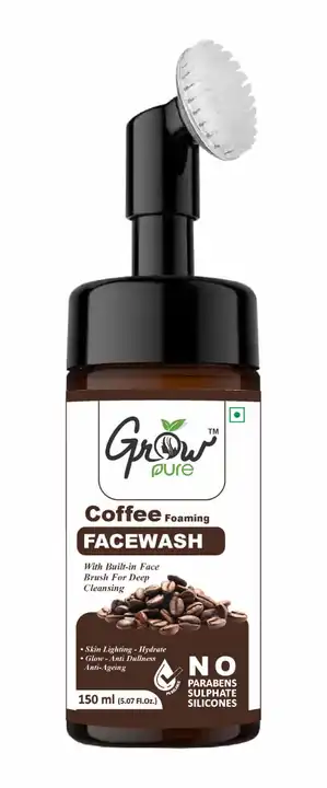 Coffee foaming facewash with scrubbing brush guaranteef results uploaded by business on 7/11/2023