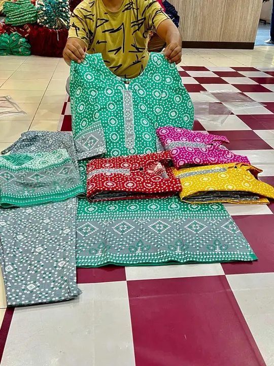Cotton kurti with pant and dupatta  uploaded by PR TRADERS on 7/11/2023