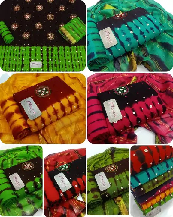 Cotton batik bandhani suit material uploaded by Mysore cloth depot  on 7/11/2023