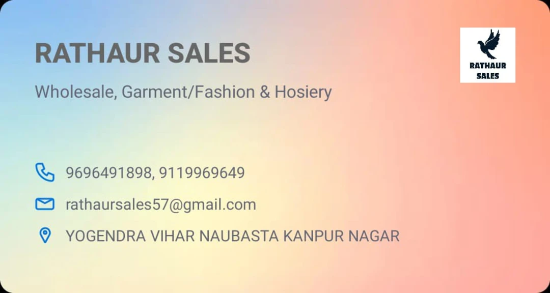 Visiting card store images of Rathour Sales
