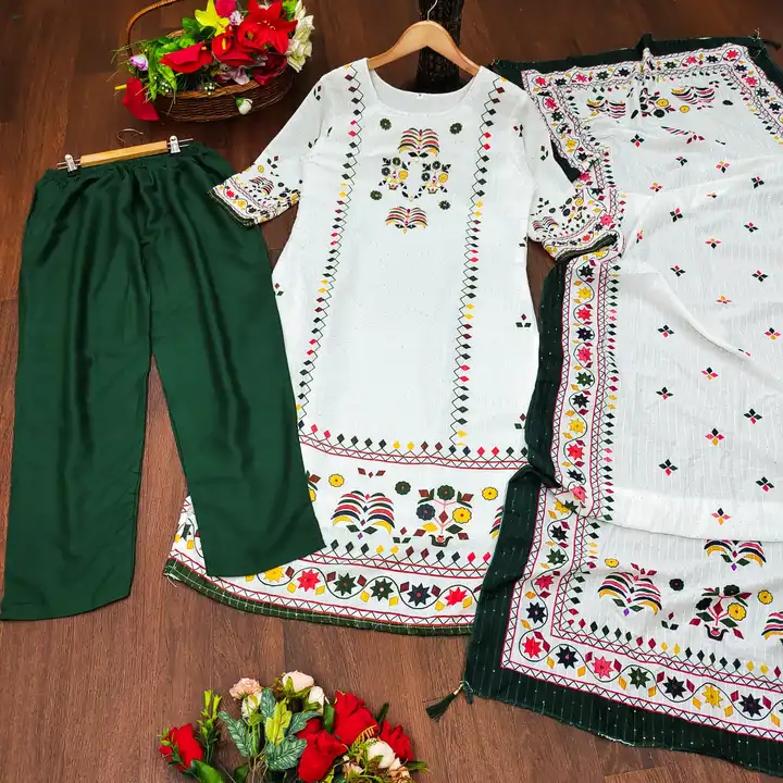  Digital Print Hit Kurti, Pant & Dupptta 5105 uploaded by Rizza Enterprise on 7/11/2023