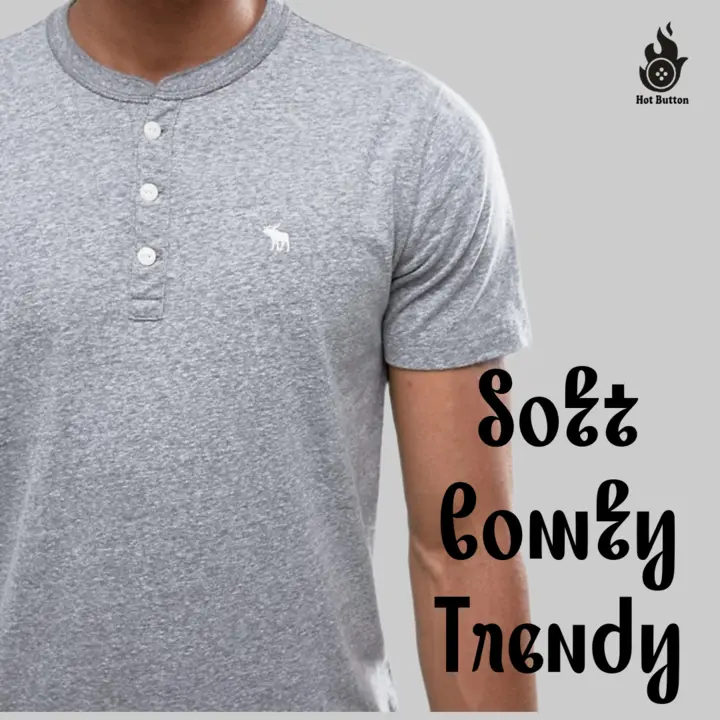 Stay cool and stylish with our hot button Henley neck t-shirt in the trendy grey color. uploaded by Hotbutton.in  on 7/11/2023