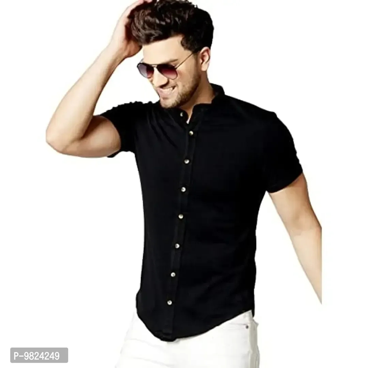 GESPO Men's Solid Black Mandarin Collar Half Sleeve Casual Shirt

Size: 
M
S
XL
L

 Color:  Black

  uploaded by Shopping World on 7/11/2023