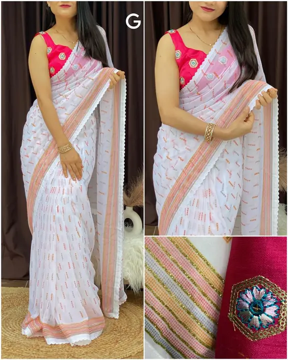 Georgette saree uploaded by VARDHAK COLLECTION  on 7/11/2023