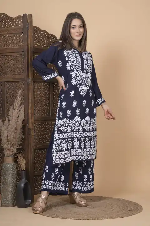 Hand work kurti with Plazzo  uploaded by business on 7/12/2023