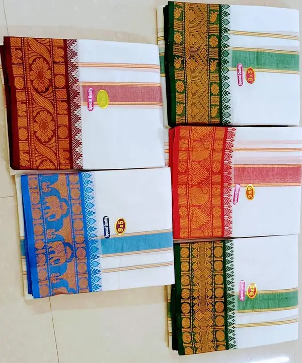 Jacquard cotton dhoties  uploaded by BHASKAR TEXTILE on 7/12/2023