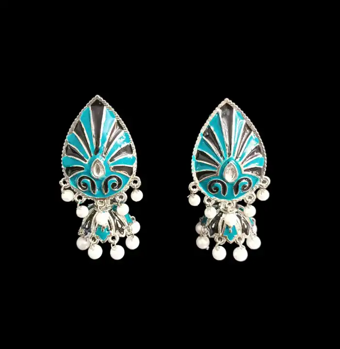Blue Oxidised pattern Meenakari  uploaded by Wearhouse Fashion Private Limited on 7/12/2023