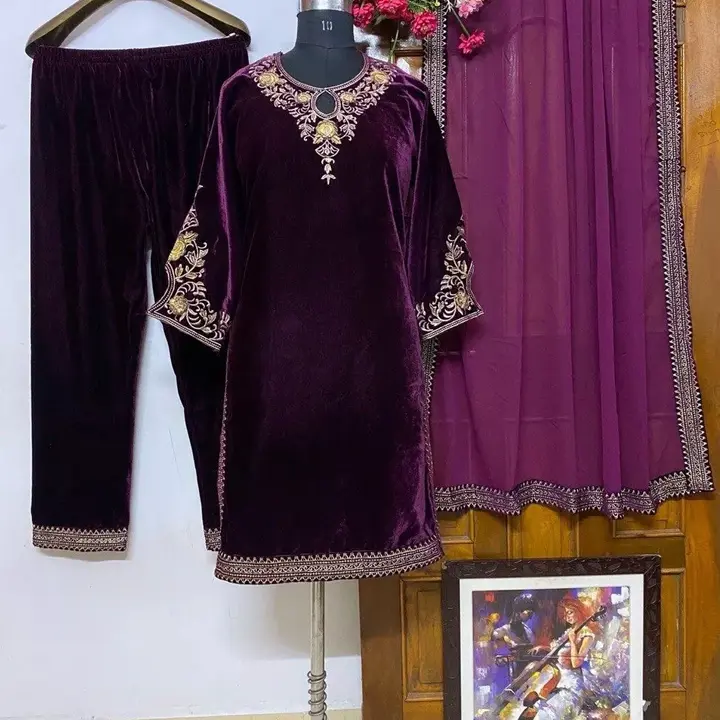 LC 929

♥️ PRESENTING NEW KURTI-PLAZZO SET♥️

♥️ GOOD QUALITY HEAVY VELVET TOP WITH BEAUTIFUL EMBROI uploaded by Ahmed fashion on 7/12/2023