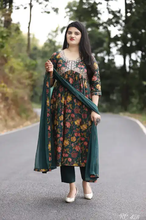 Multi colour cotton kurti 3 pcs suit set with dupatta  uploaded by The Cozy Creations  on 7/12/2023