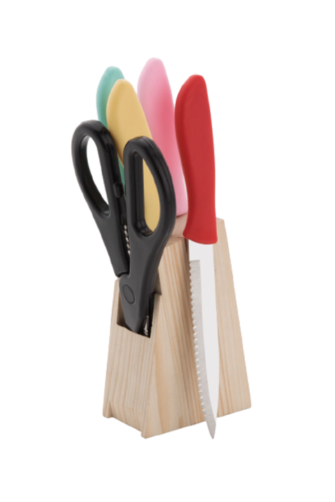 WOODEN KNIFE SET WITH SCISSOR uploaded by business on 3/16/2021