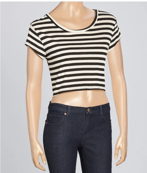 Black and white phatta crop top uploaded by business on 7/12/2023