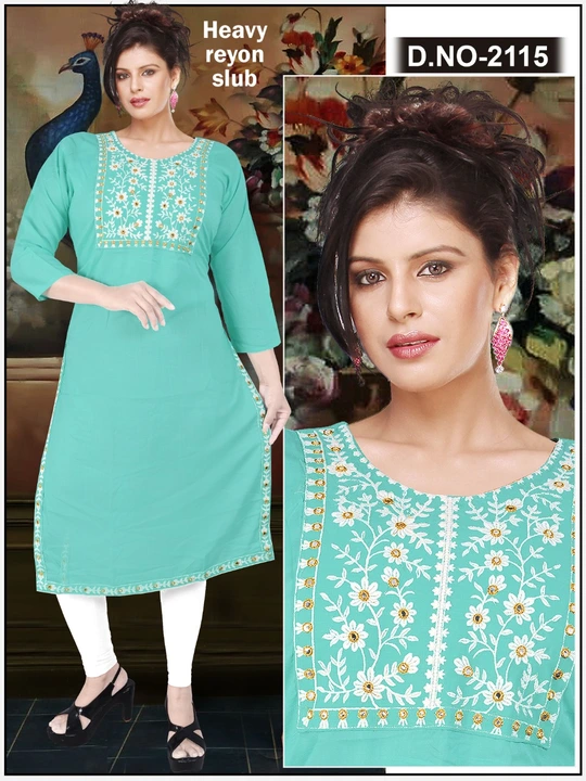STRAIGHT EMBROIDERY KURTI uploaded by business on 7/12/2023