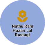 Business logo of Nathu ram hazari lal rustagi jewellers