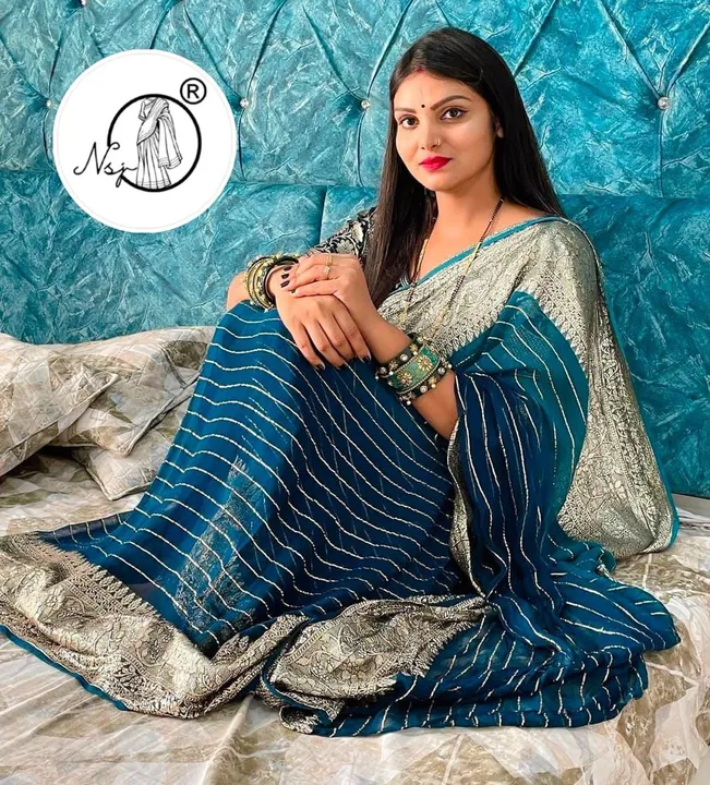 presents very pretty  fully demanded saree

beautiful colour combination saree for all ladies 

👉ke uploaded by Gotapatti manufacturer on 7/13/2023