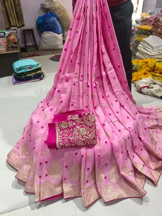 *®️🛒EXCLUSIVE COLLECTION 🛒®️*
🌹🌹🌹🌹🌹🌹🌹🌹🌹🌹🌹🌹🌹🌹🌹🌹
😍 Pure Rasian silk Jari Fabric Sar uploaded by Gotapatti manufacturer on 7/13/2023