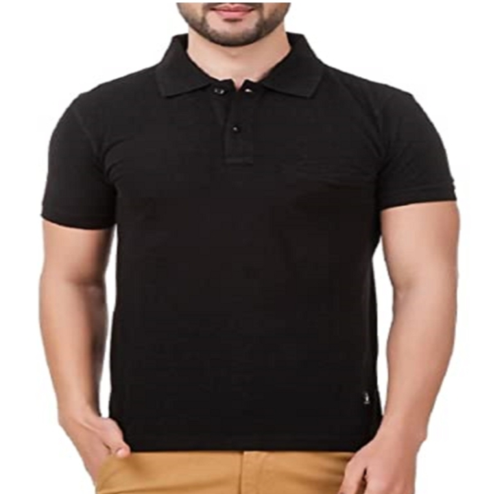 Cotton Blend Black Polo Tshirt uploaded by business on 7/13/2023