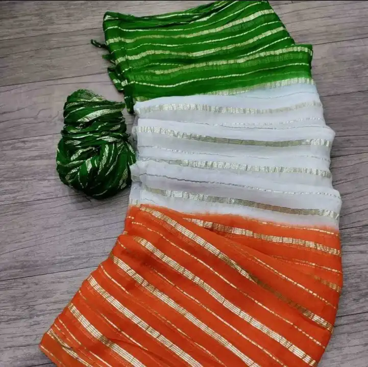 Tiranga Saree uploaded by Nayla Gota Patti, Jaipur on 7/13/2023